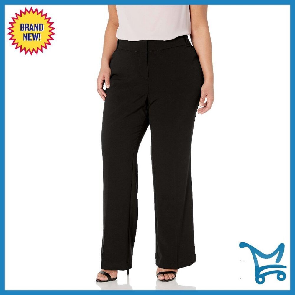 Plus Size Bistretch Flare Work Pants 31.5" Inseam Wide Leg